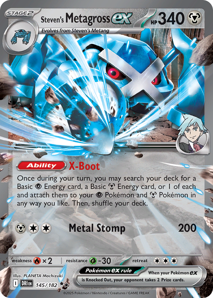 Steven's Metagross ex 145/182 Double Rare Destined Rivals NM/M