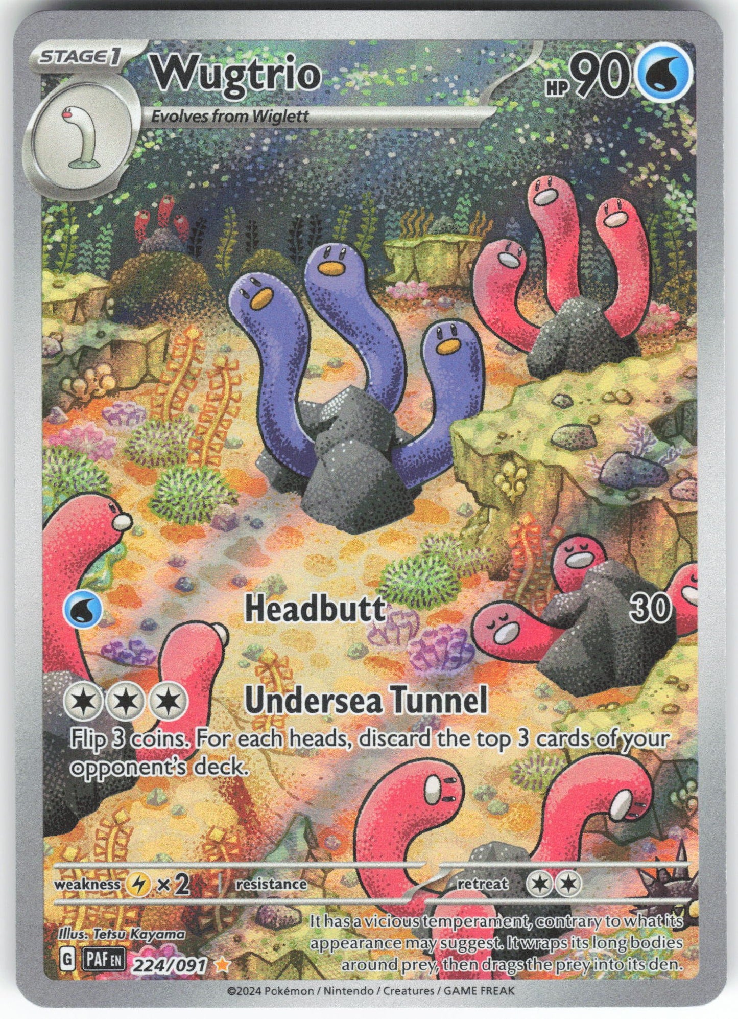 Wugtrio - Illustration Rare SV: Paldean Fates 224/091 NM