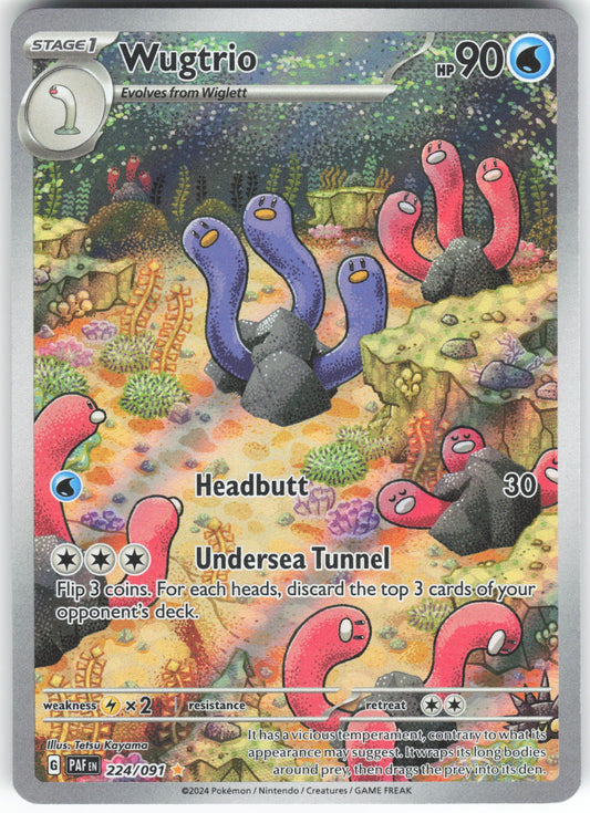 Wugtrio - Illustration Rare SV: Paldean Fates 224/091 NM
