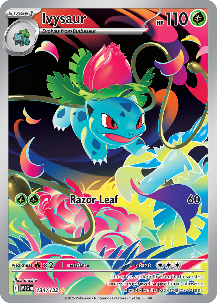 Ivysaur 134/132 Illustration Rare Mega Evolution NM/M