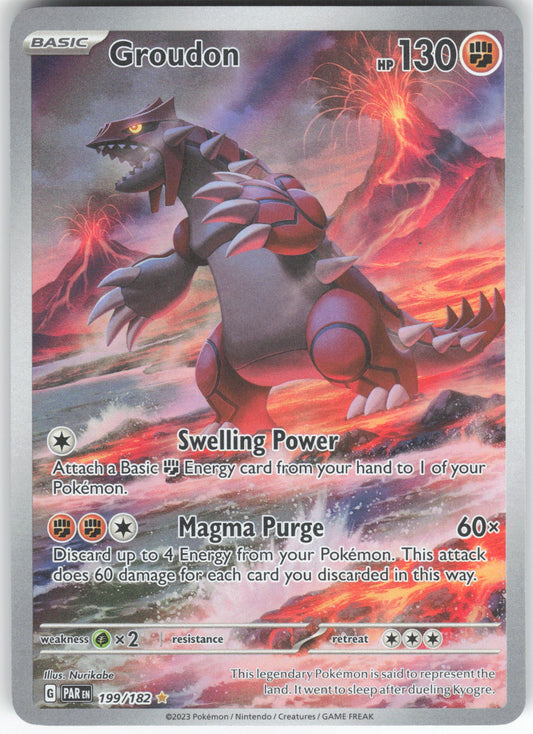 Groudon Illustration Rare SV04: Paradox Rift 199/182 NM
