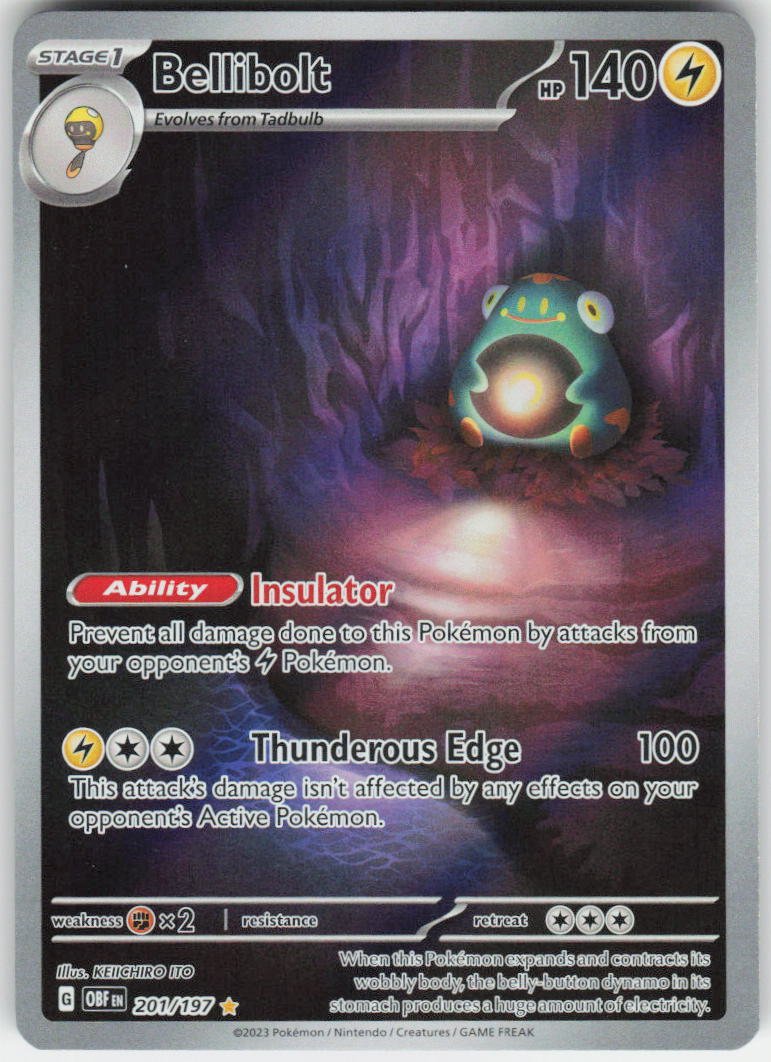 Bellibolt - Illustration Rare SV03: Obsidian Flames 201/197 NM