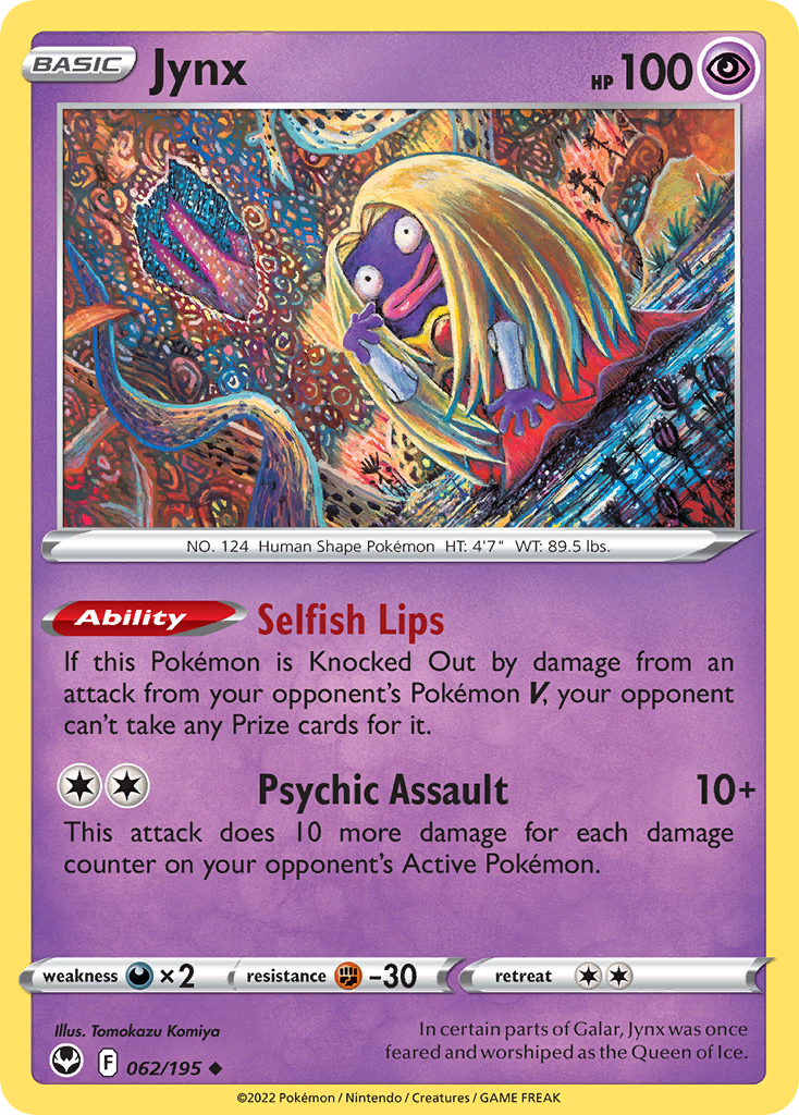 Jynx 062/195 Uncommon Reverse Holo Silver Tempest NM/LP