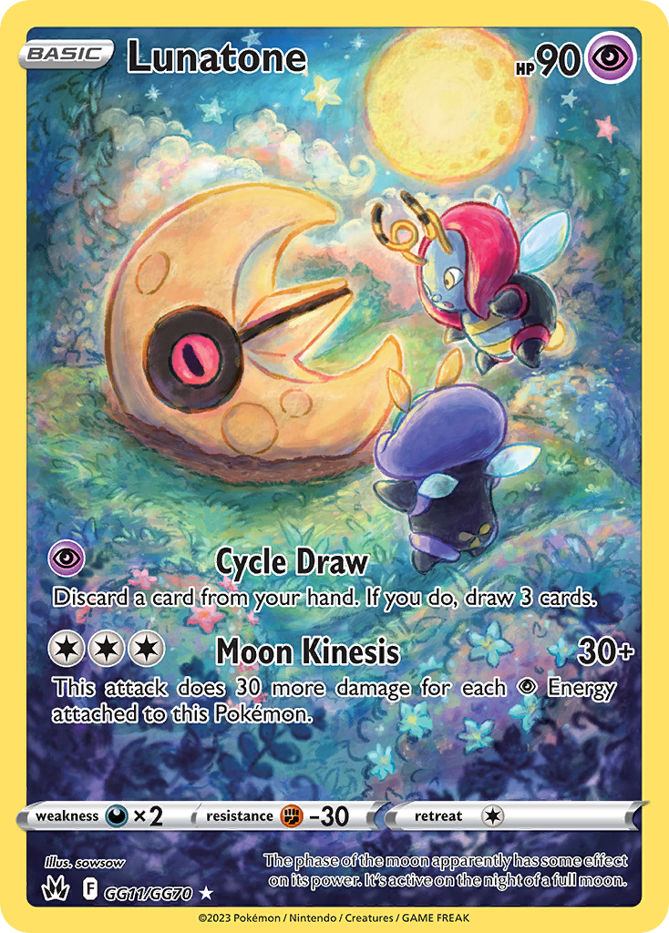 Lunatone GG11/GG70 Trainer Gallery Rare Crown Zenith Galarian Gallery Holo NM/M