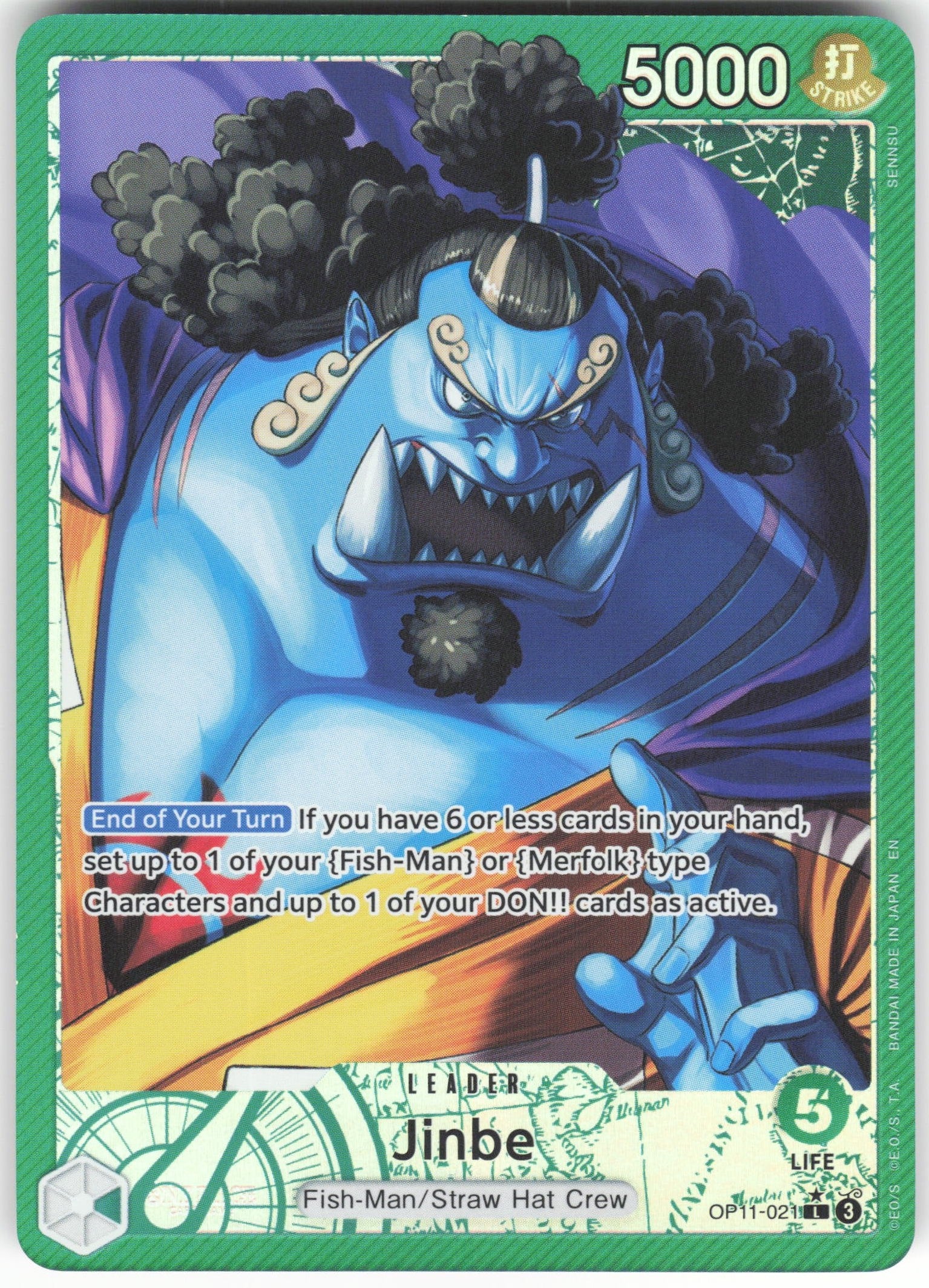 Jinbe (021) (Alternate Art) L A Fist of Divine Speed OP11-021 NM