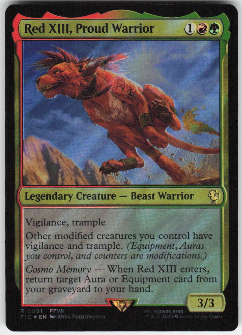 Red XIII, Proud Warrior (Surge Foil) R Commander: FINAL FANTASY 91 NM
