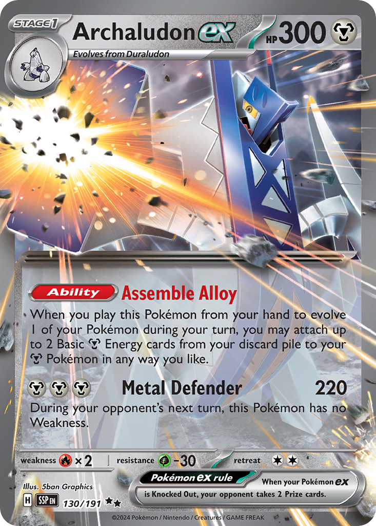 Archaludon ex 130/191 Double Rare Surging Sparks NM/M