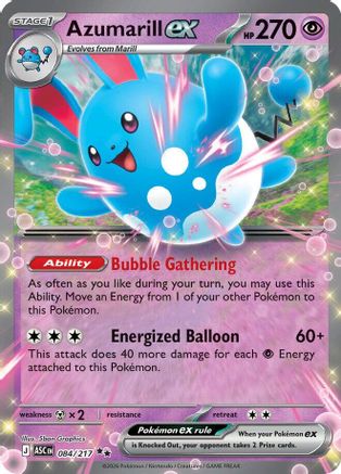 Azumarill ex 084/217 Double Rare Ascended Heroes NM/M