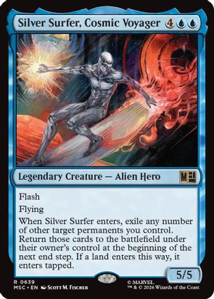 Silver Surfer, Cosmic Voyager 639 Foil Rare Commander: Marvel Super Heroes NM/M