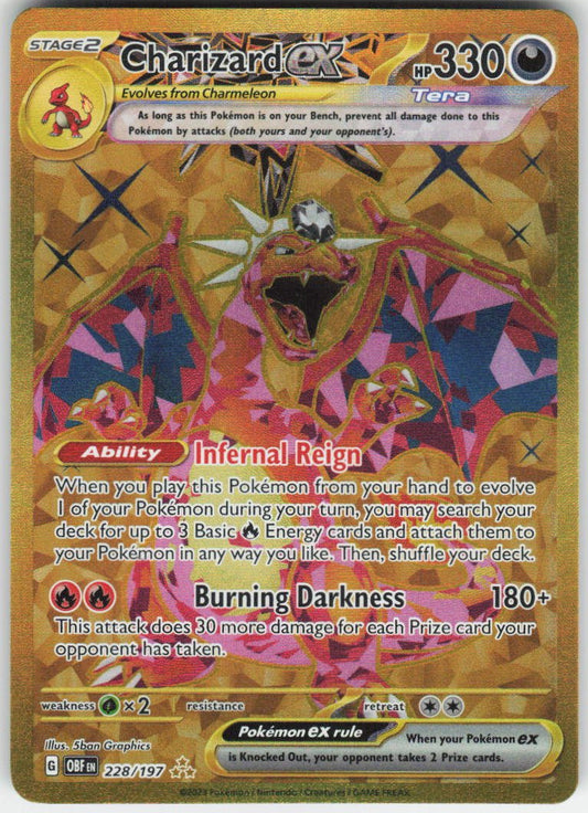 Charizard ex - Hyper Rare SV03: Obsidian Flames 228/197 NM (Back)
