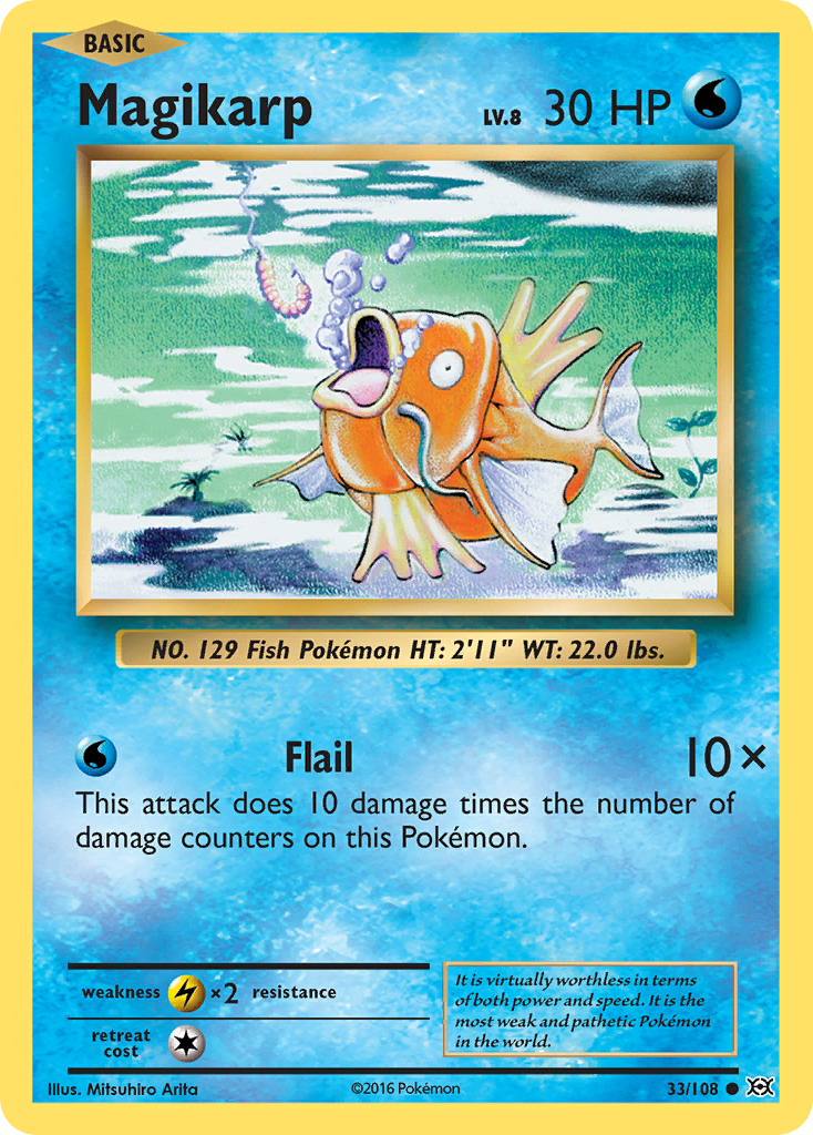 Magikarp 33/108 Common Reverse Holo Evolutions NM/LP