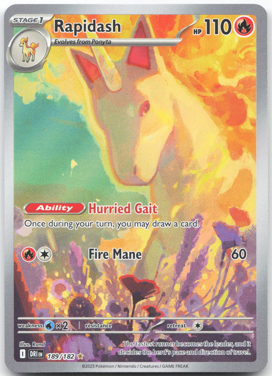 Rapidash Illustration Rare SV10: Destined Rivals 189/182 NM