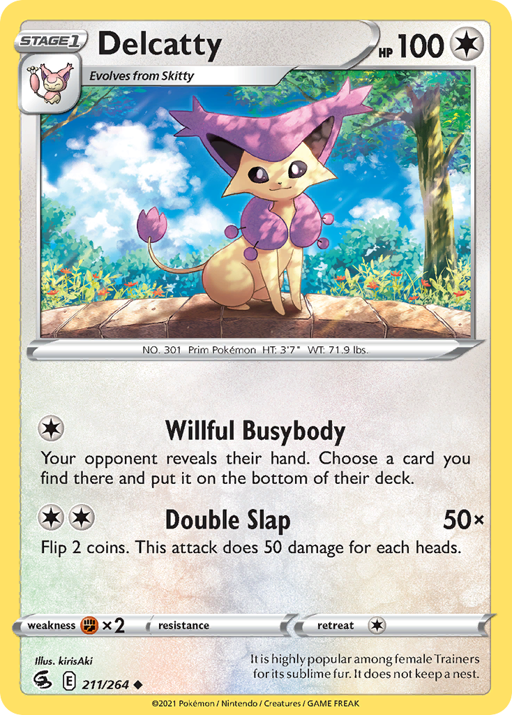 Delcatty 211/264 UnCommon Reverse Holo Reverse Holo Fusion Strike NM/LP