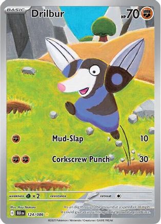 Drilbur 124/086 Illustration Rare Black Bolt Holo NM/M