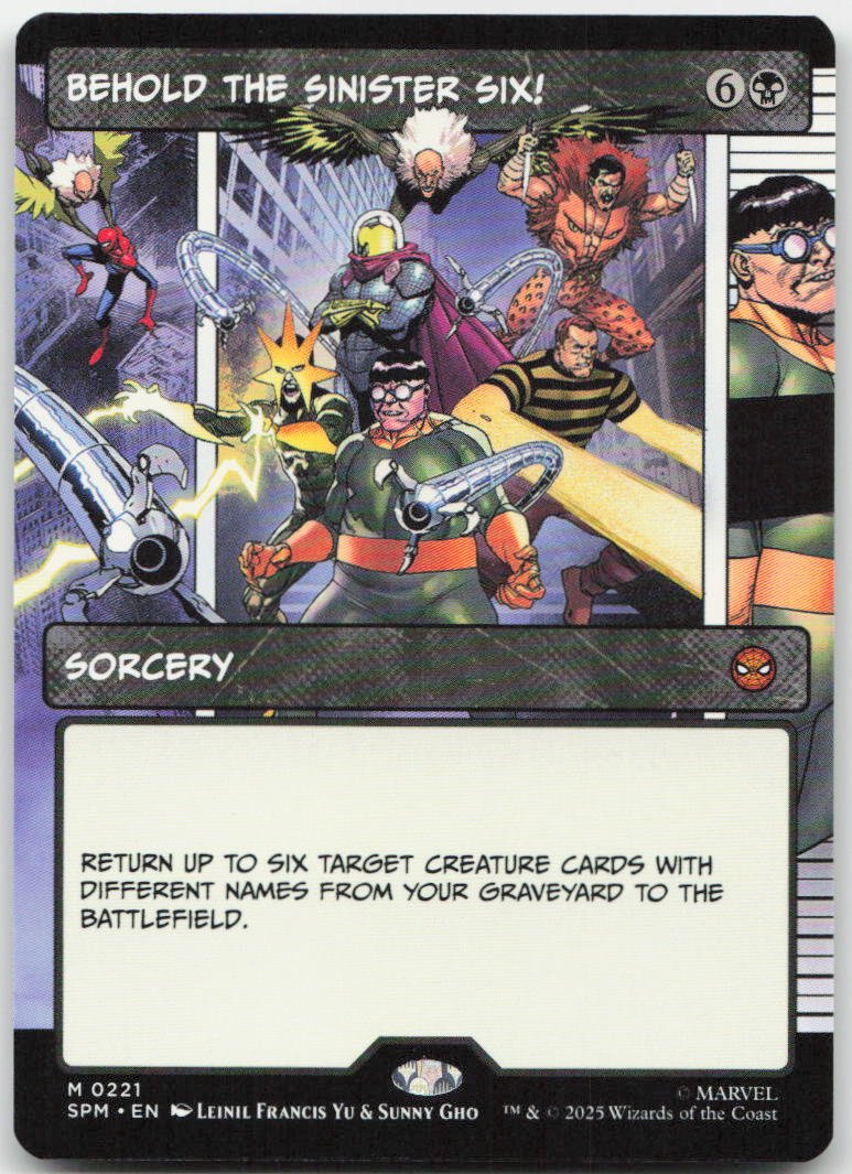 Behold the Sinister Six! (Borderless) M Marvel's Spider-Man 221 NM