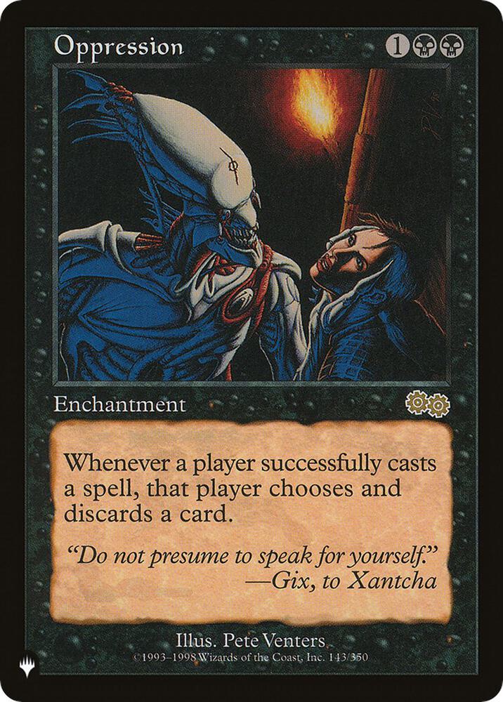 Oppression 143/350 Rare The List Reprints NM/M