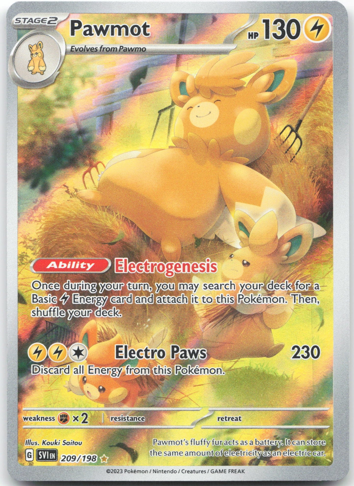 Pawmot - Illustration Rare SV01: Scarlet & Violet Base Set 209/198 NM