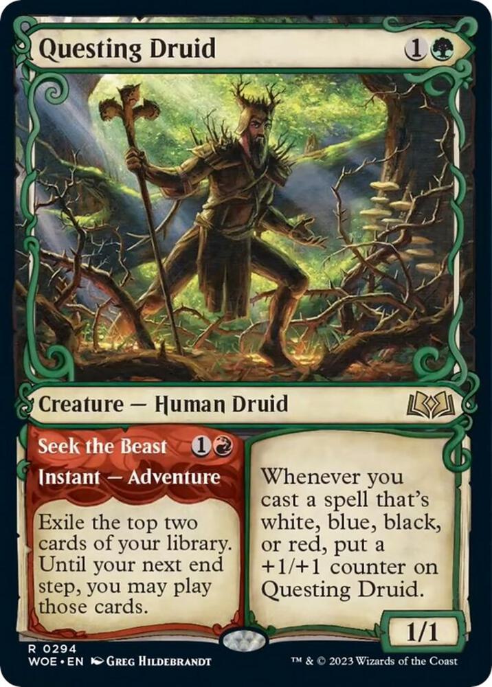Questing Druid (Showcase) 294 Foil Rare Wilds of Eldraine NM/M