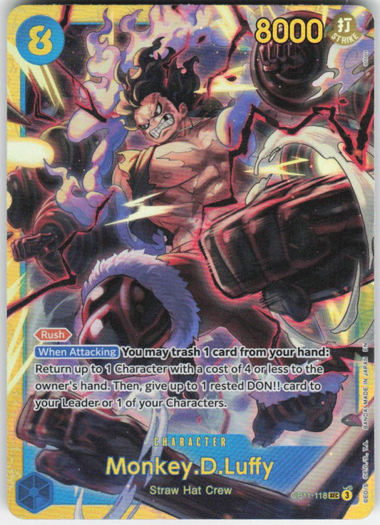 Monkey.D.Luffy (118) SEC A Fist of Divine Speed OP11-118 NM