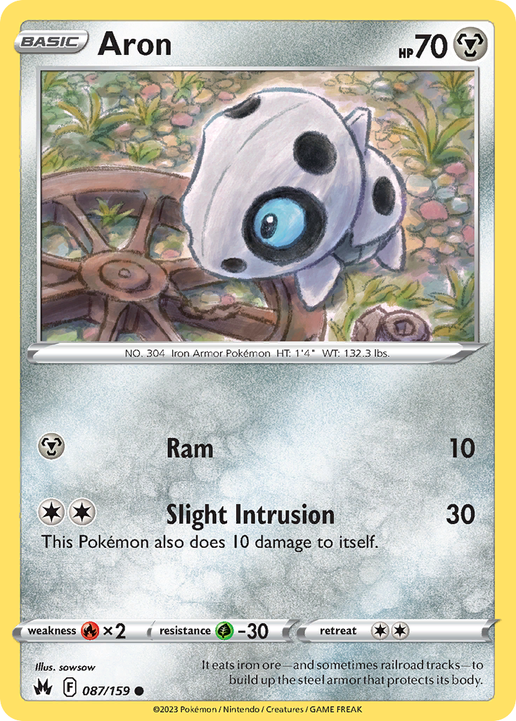 Aron 087/159 Common Reverse Holo Crown Zenith NM/LP