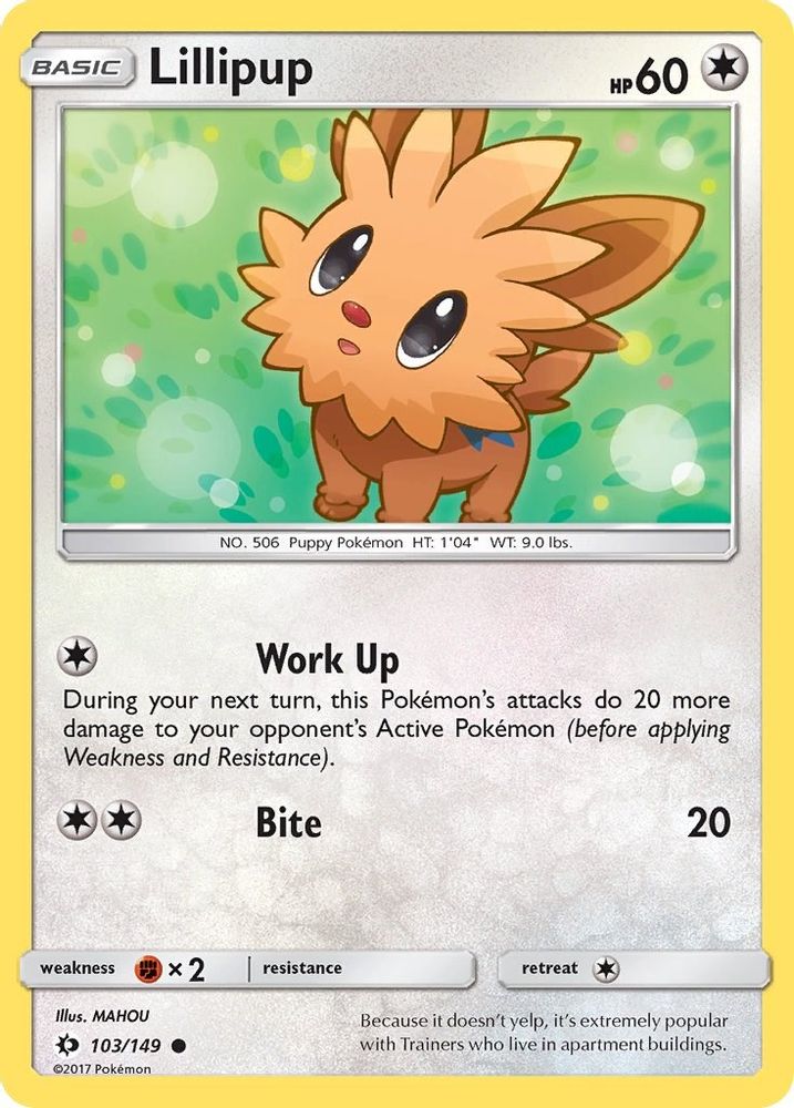 Lillipup 103/149 Common Reverse Holo SM Base Set NM/LP