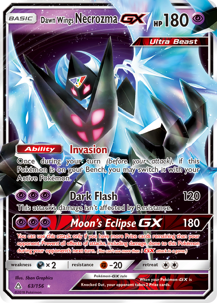 Dawn Wings Necrozma GX 63/156 GX Rare Ultra Prism Holo NM/M