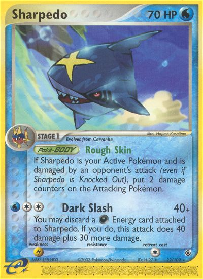 Sharpedo 22/109 Rare Ruby & Sapphire HP