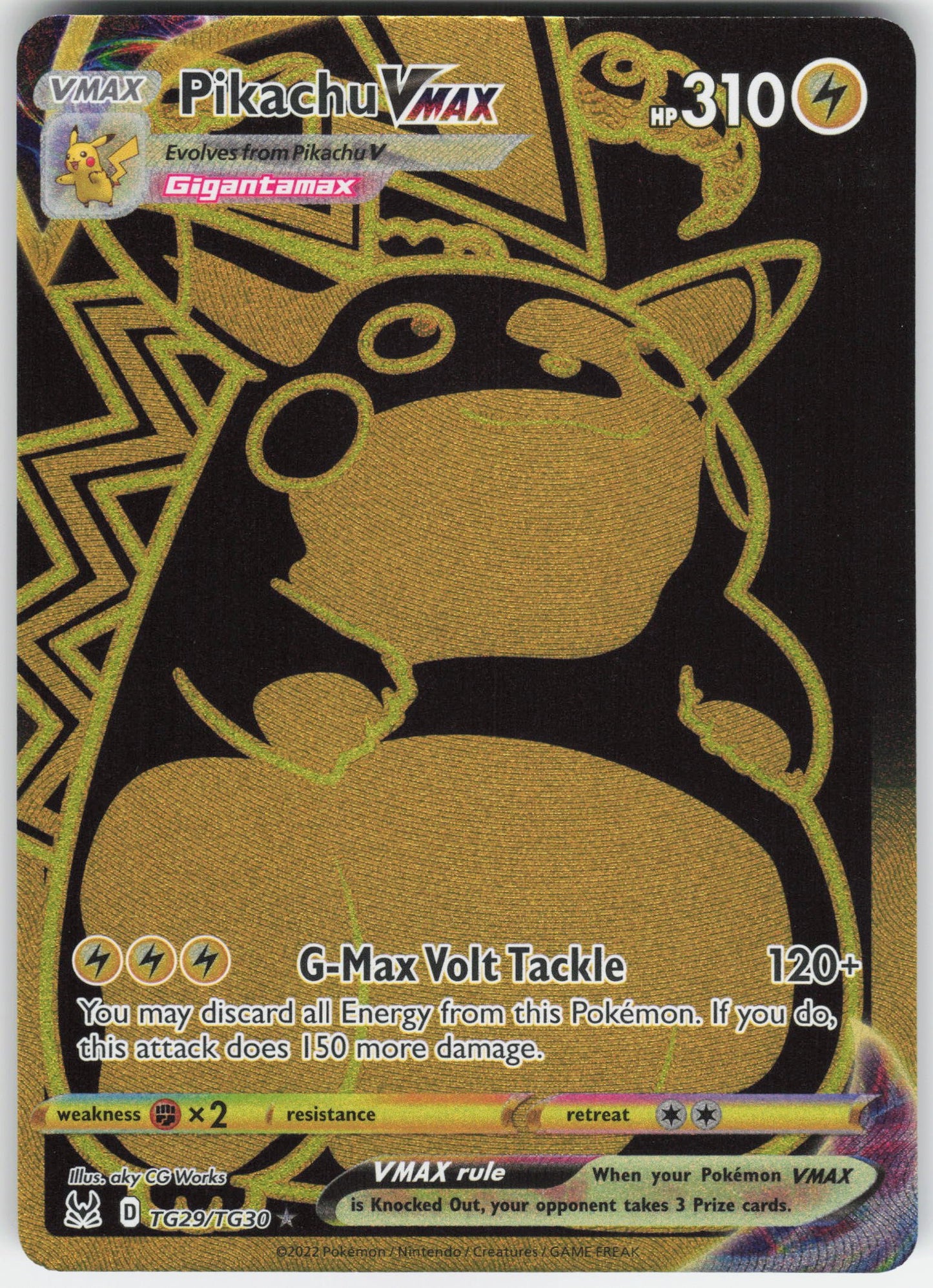 Pikachu VMAX (Secret) Ultra Rare SWSH11: Lost Origin Trainer Gallery TG29/TG30 NM