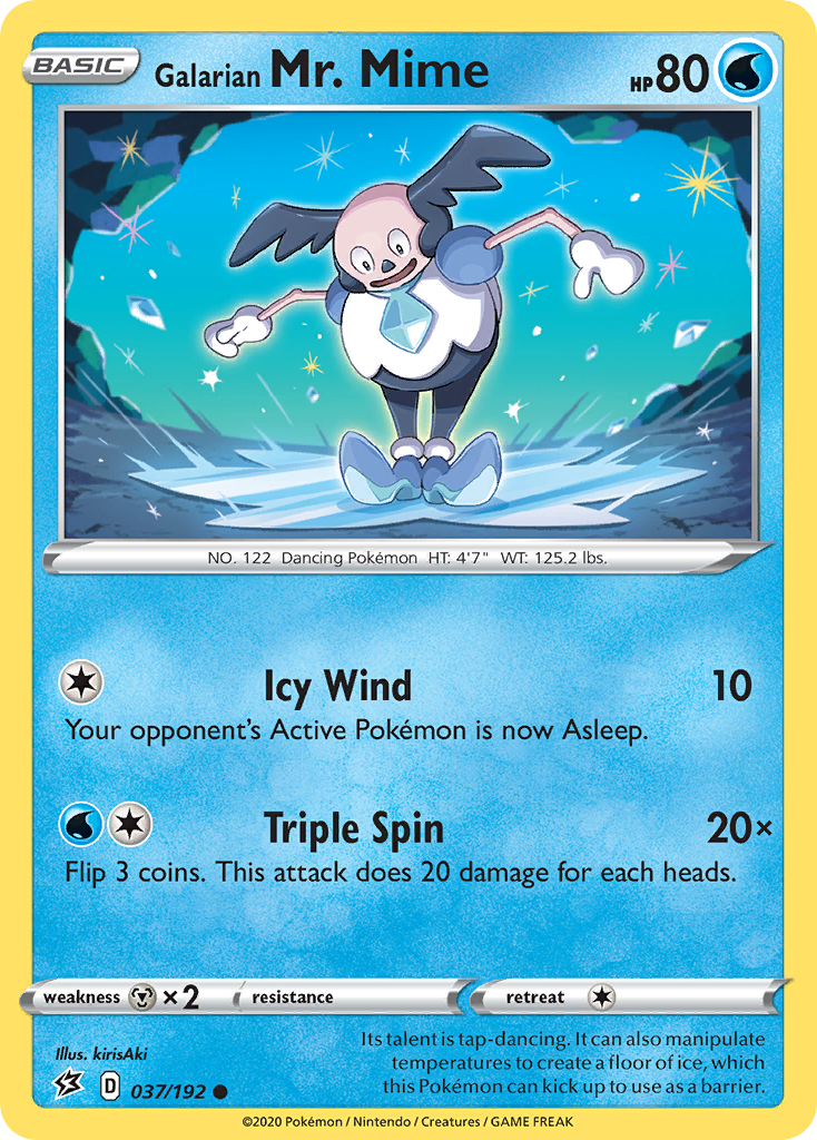 Galarian Mr. Mime 037/192 Common Reverse Holo Rebel Clash NM/LP