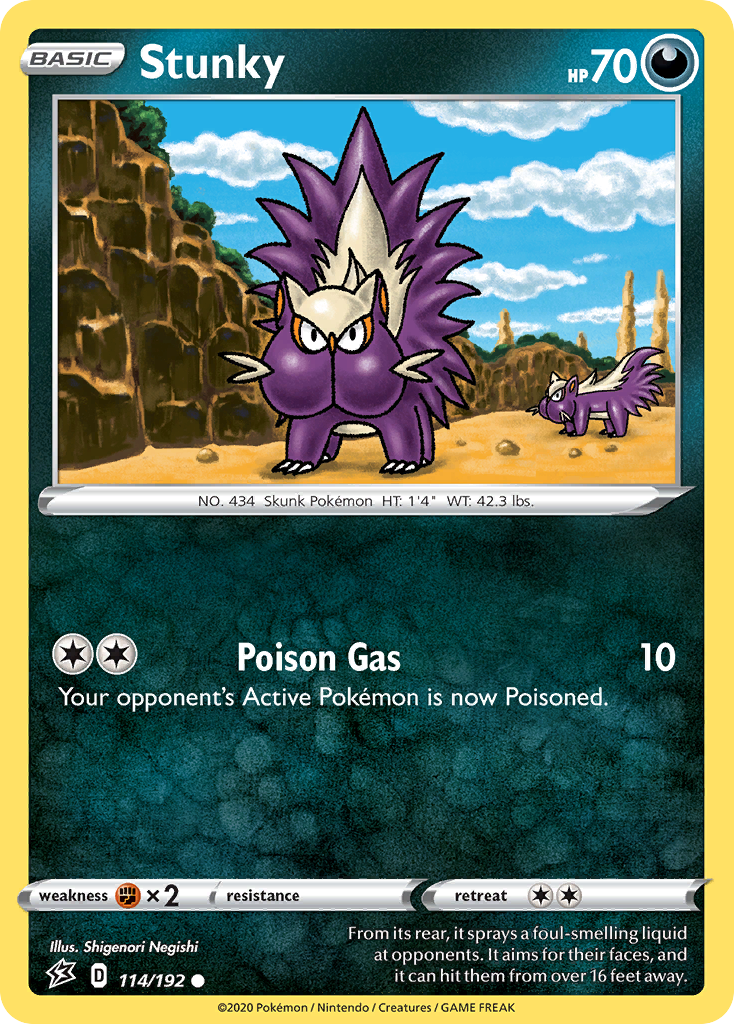 Stunky 114/192 Common Reverse Holo Rebel Clash NM/LP