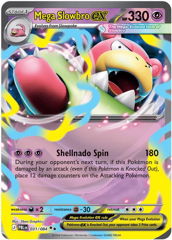 Mega Slowbro ex 031/084 Double Rare Holo Pitch Black NM/M