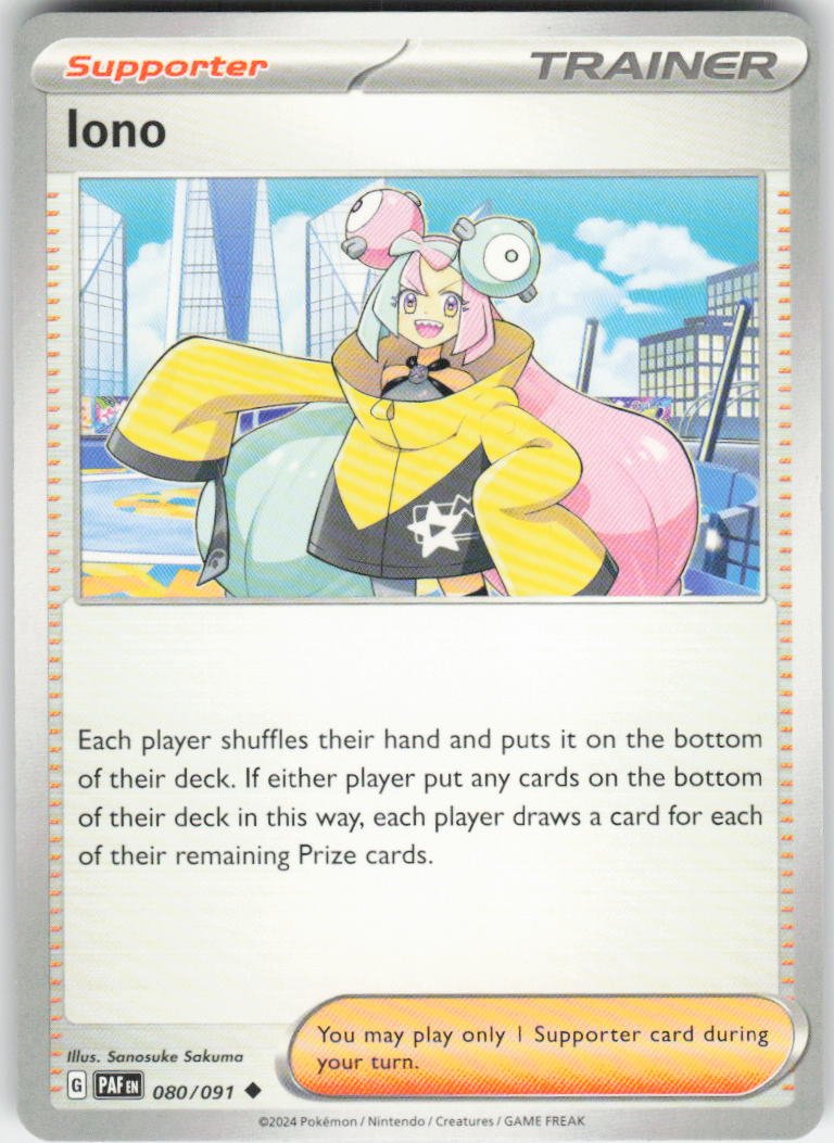 Iono - Uncommon SV: Paldean Fates 080/091 NM (Back)