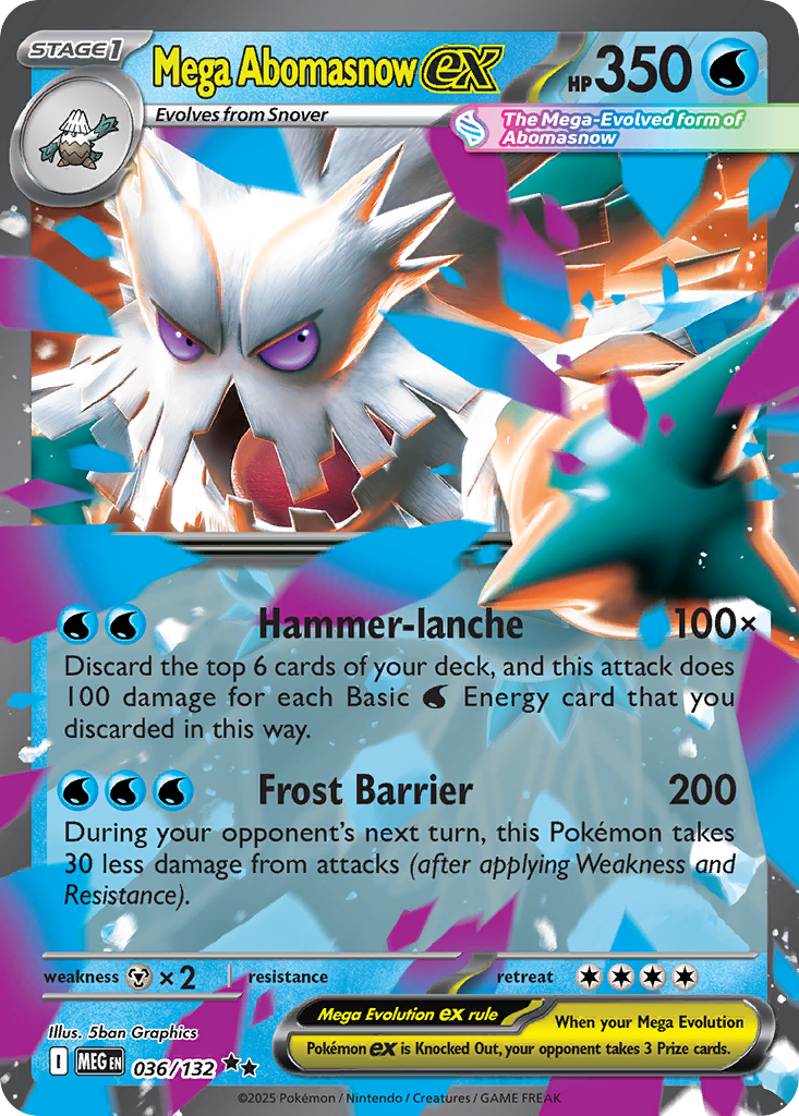 Mega Abomasnow ex 036/132 Double Rare Mega Evolution NM/M