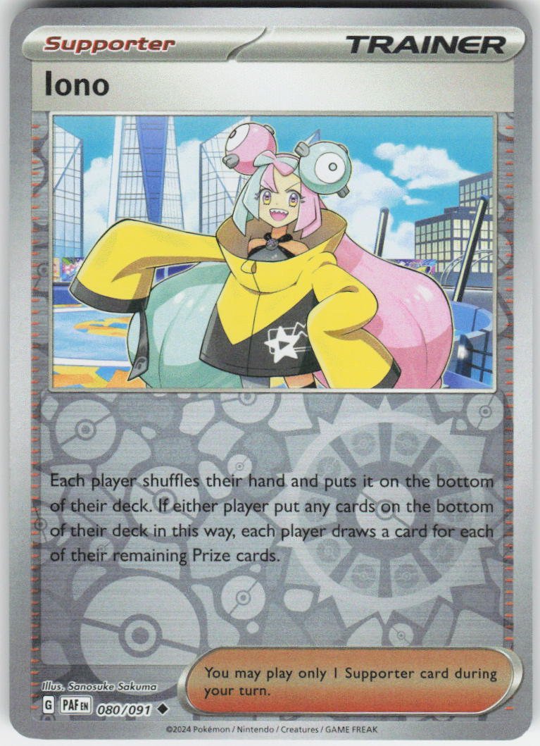 Iono - Uncommon SV: Paldean Fates 080/091 NM Rev Holo