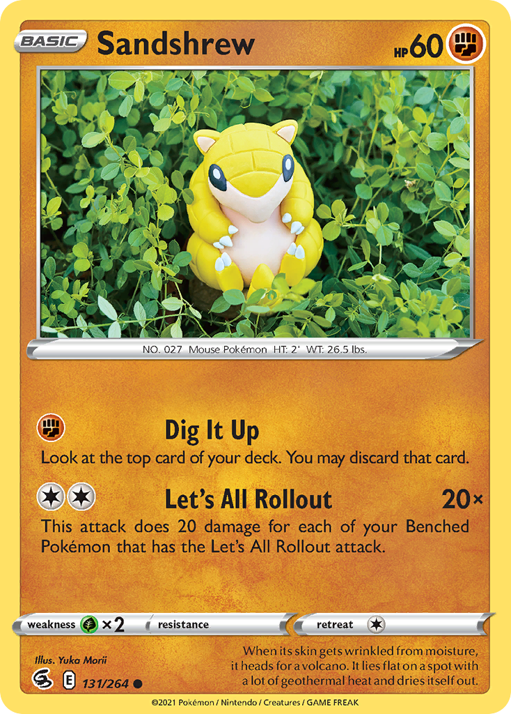Sandshrew 131/264 Common Reverse Holo Fusion Strike NM/M
