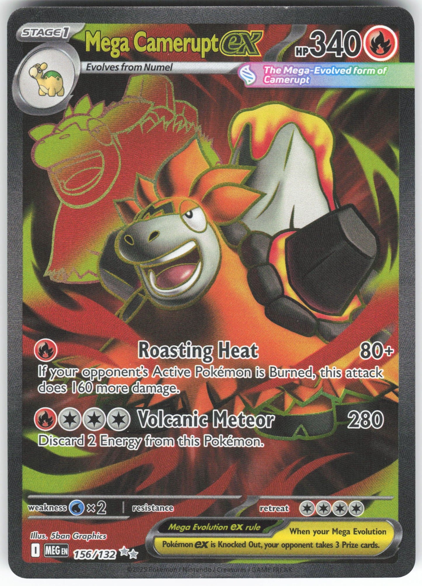 Mega Camerupt ex - Ultra Rare ME01: Mega Evolution 156/132 NM