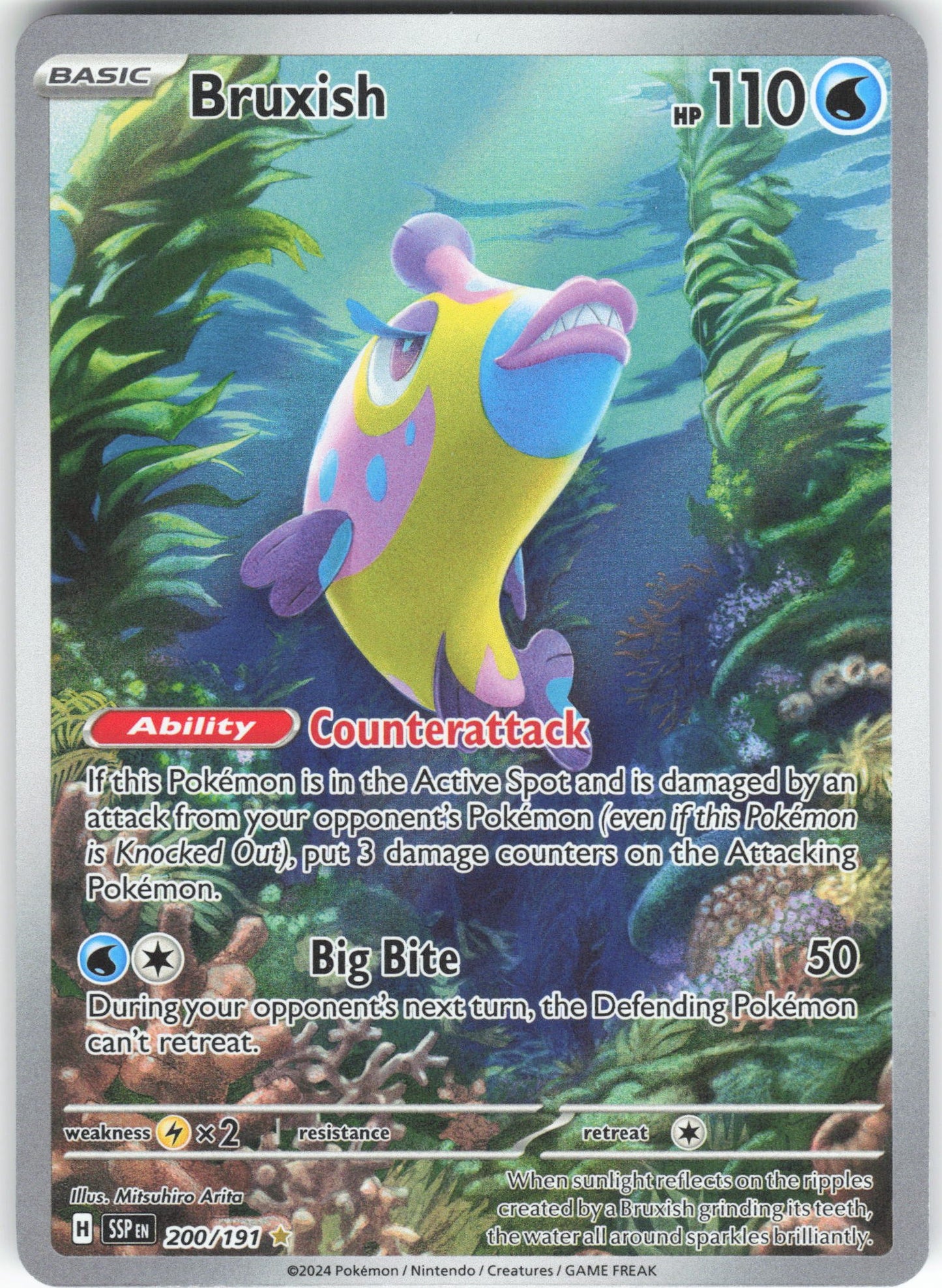 Bruxish - Illustration Rare SV08: Surging Sparks 200/191 NM