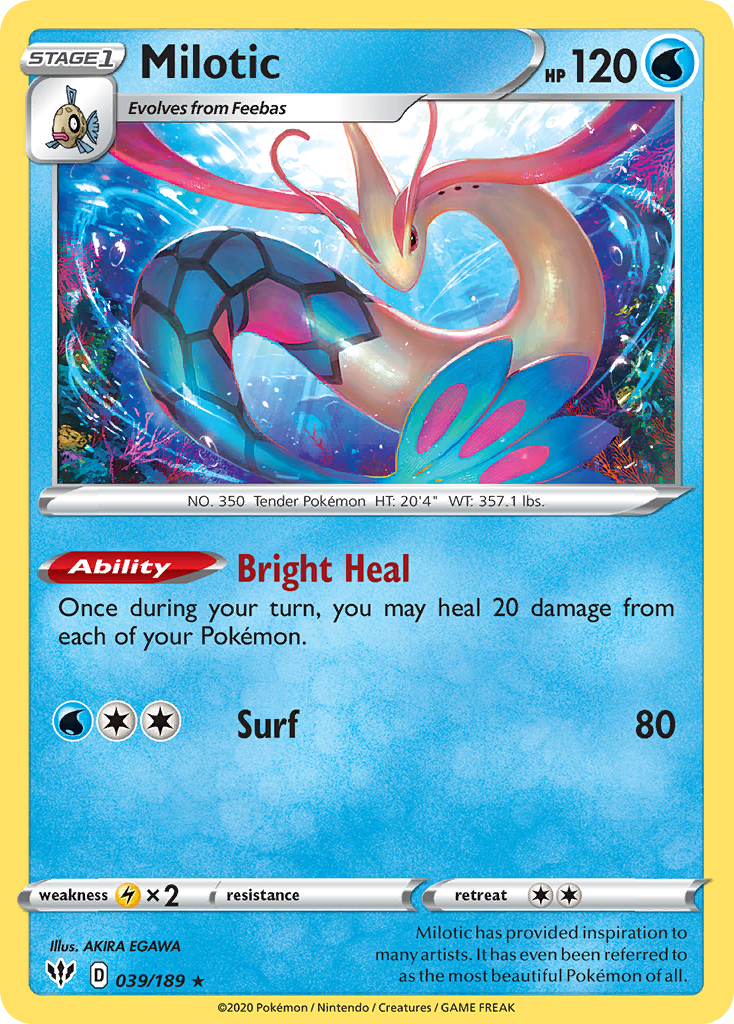 Milotic 039/189 Rare Reverse Holo Darkness Ablaze NM/M