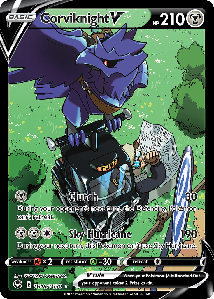 Corviknight V TG18/TG30 V Rare Silver Tempest Trainer Gallery Holo NM/M
