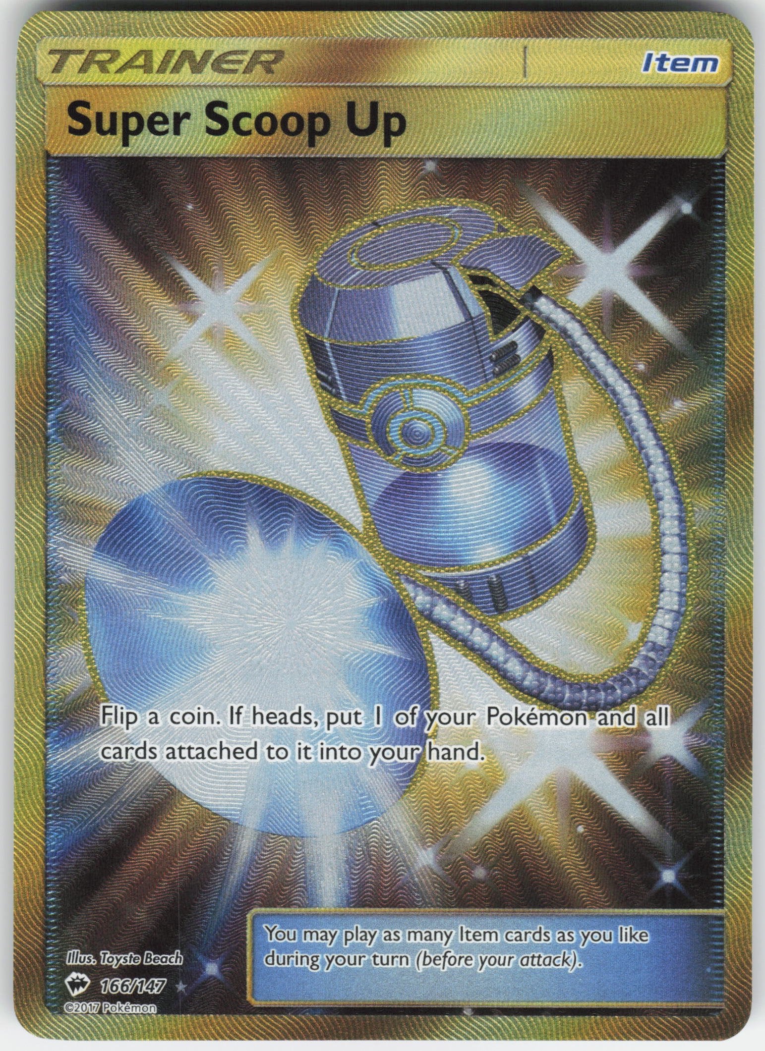 Super Scoop Up (Secret) Secret Rare SM - Burning Shadows 166/147 NM