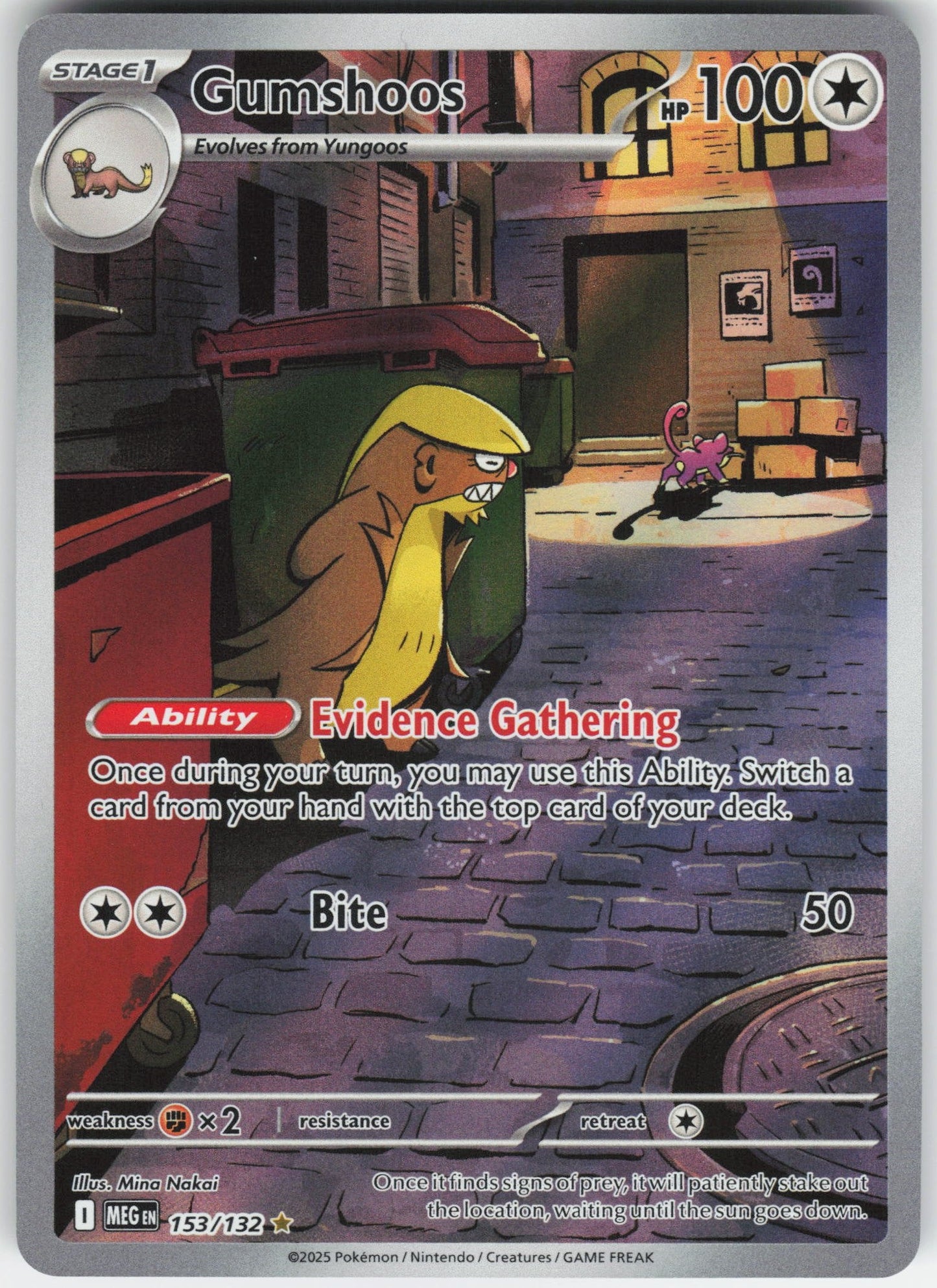 Gumshoos - Illustration Rare ME01: Mega Evolution 153/132 NM