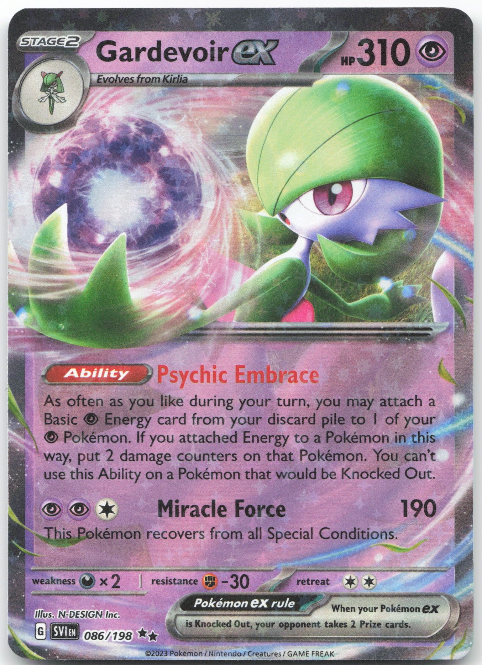 Gardevoir ex - Double Rare SV01: Scarlet & Violet Base Set 086/198 NM Raptor Games Gardevoir ex - Double Rare SV01: Scarlet & Violet Base Set 086/198 NM Raptor Games