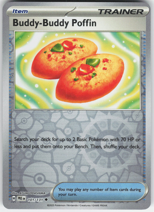 Buddy-Buddy Poffin Uncommon SV: Prismatic Evolutions 101/131 NM Rev Holo