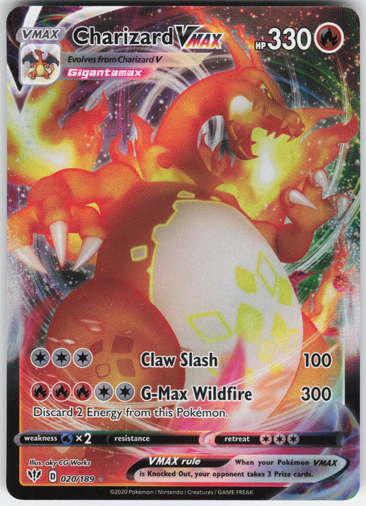 Charizard VMAX Ultra Rare SWSH03: Darkness Ablaze 020/189 NM