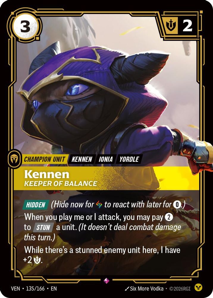 Kennen - Keeper of Balance 135/166 Rare Vendetta NM/M