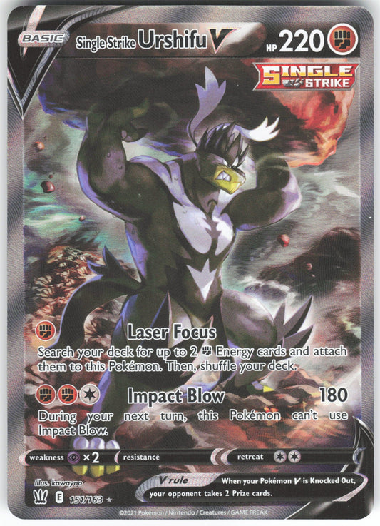 Single Strike Urshifu V (Alternate Full Art) Ultra Rare SWSH05: Battle Styles 151/163 NM