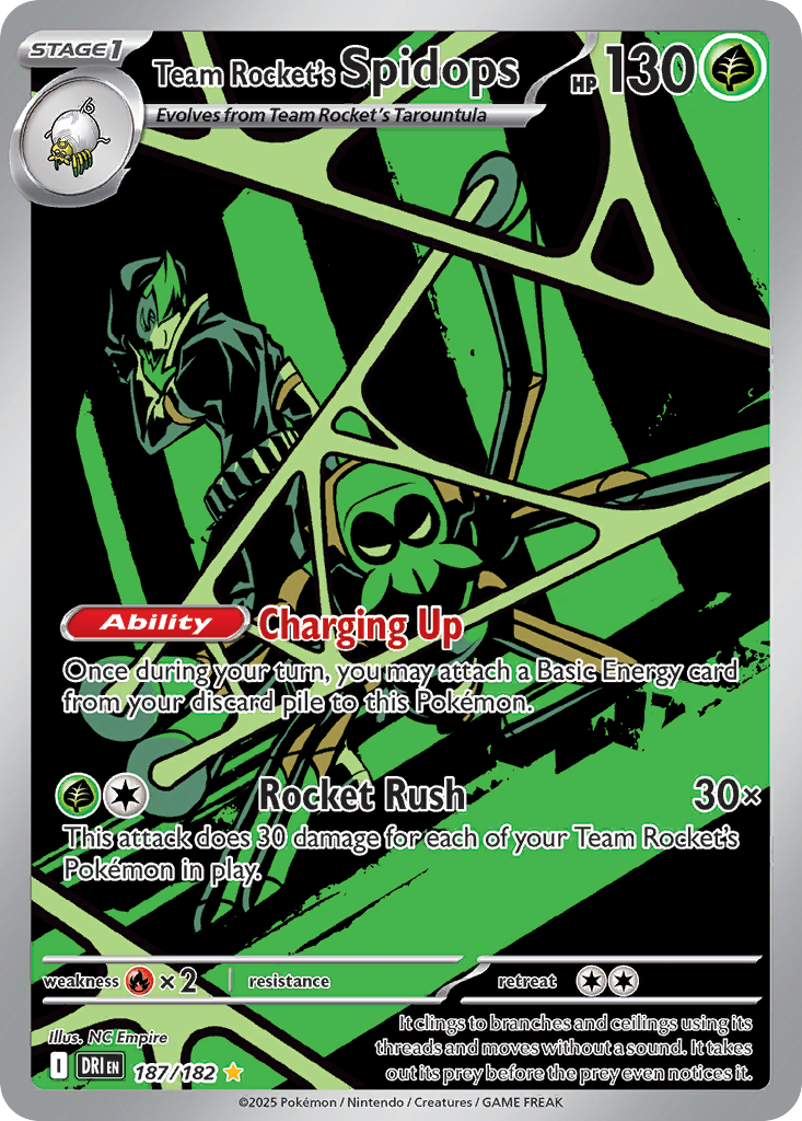 Team Rocket's Spidops 187/182 Illustration Rare Destined Rivals NM/M