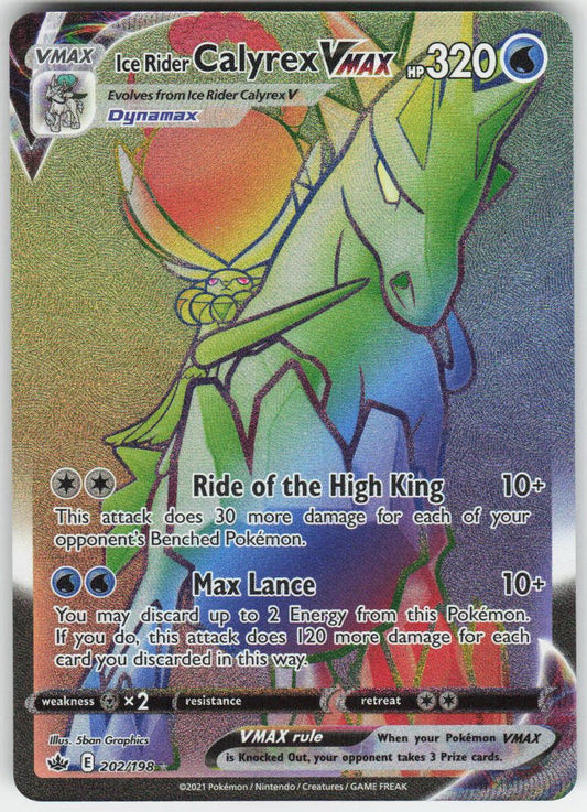 Ice Rider Calyrex VMAX (Secret) Secret Rare SWSH06: Chilling Reign 202/198 NM