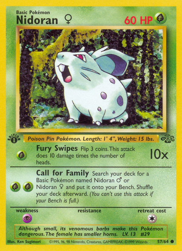 Nidoran F 57/64 Common Jungle Unlimited NM/M