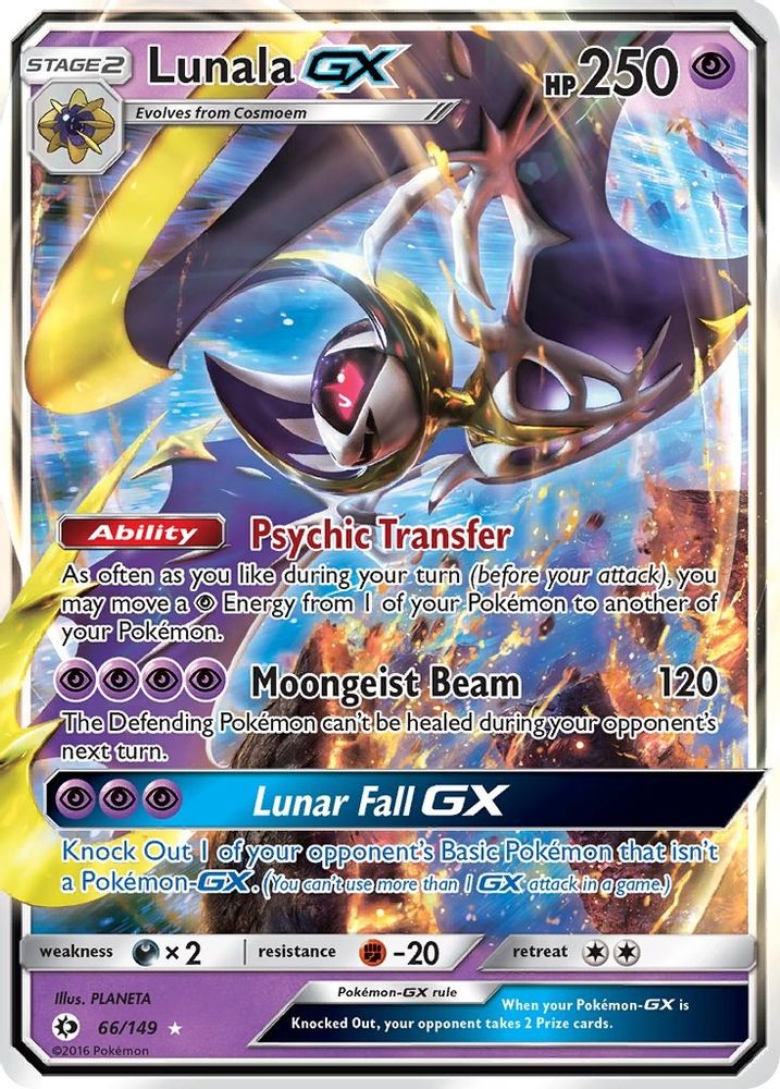 Lunala GX 66/149 Ultra Rare SM Base Set Holo NM/M
